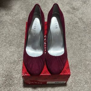 Guess dark red suede heels. Size 9.